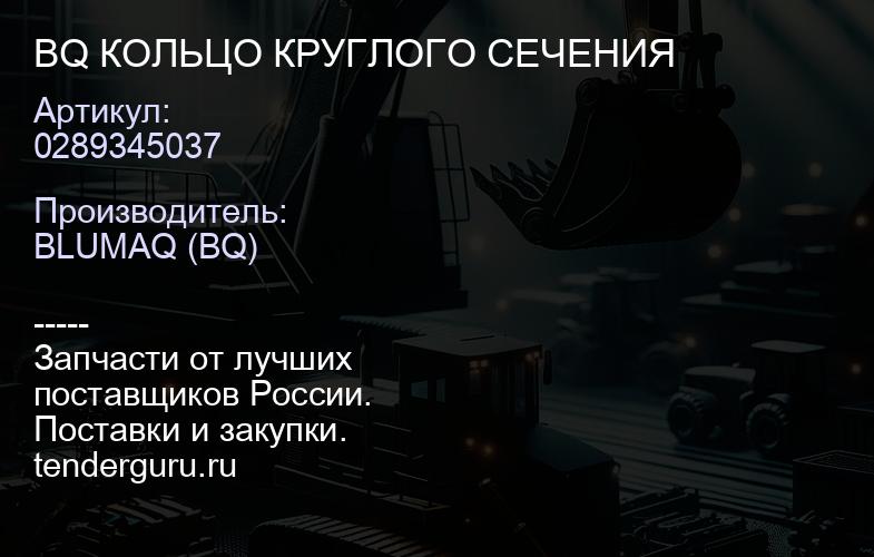 0289345037 BQ КОЛЬЦО КРУГЛОГО СЕЧЕНИЯ | купить запчасти