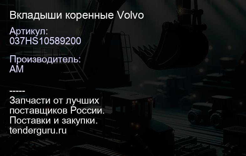 037HS10589200 Вкладыши коренные Volvo | купить запчасти