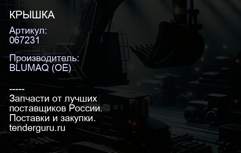 067231 КРЫШКА | купить запчасти