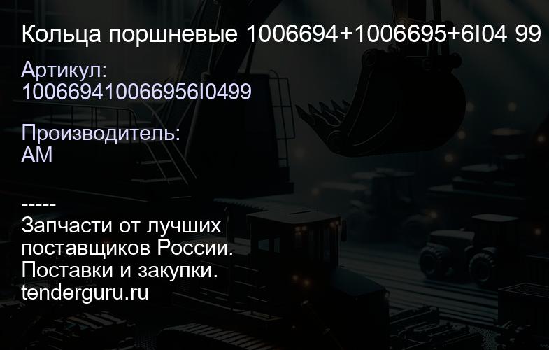 100669410066956I0499 Кольца поршневые 1006694+1006695+6I04 99 | купить запчасти