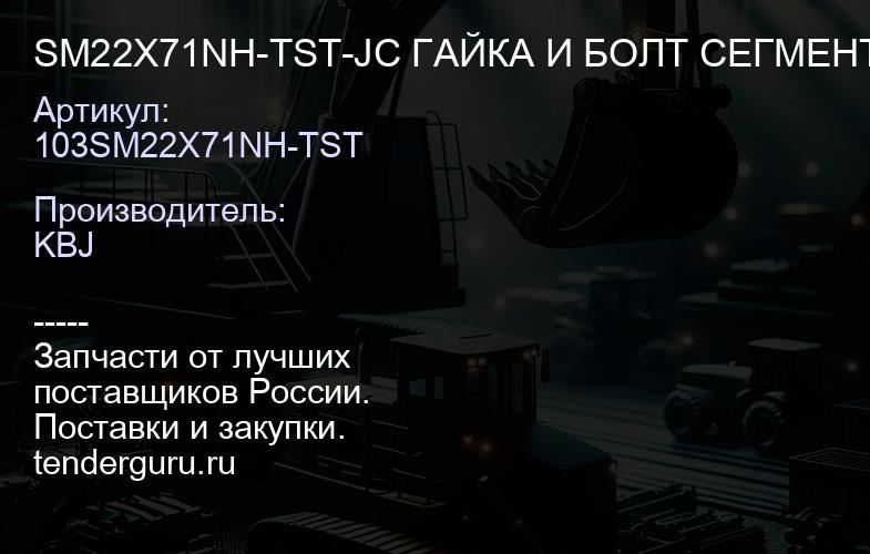 SM22X71NH-TST-JC ГАЙКА И БОЛТ СЕГМЕНТНЫЕ | купить запчасти