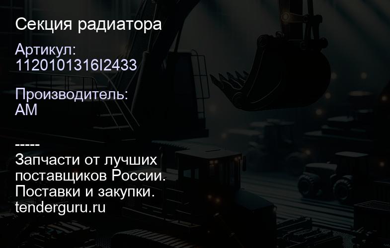 1120101316I2433 Секция радиатора | купить запчасти