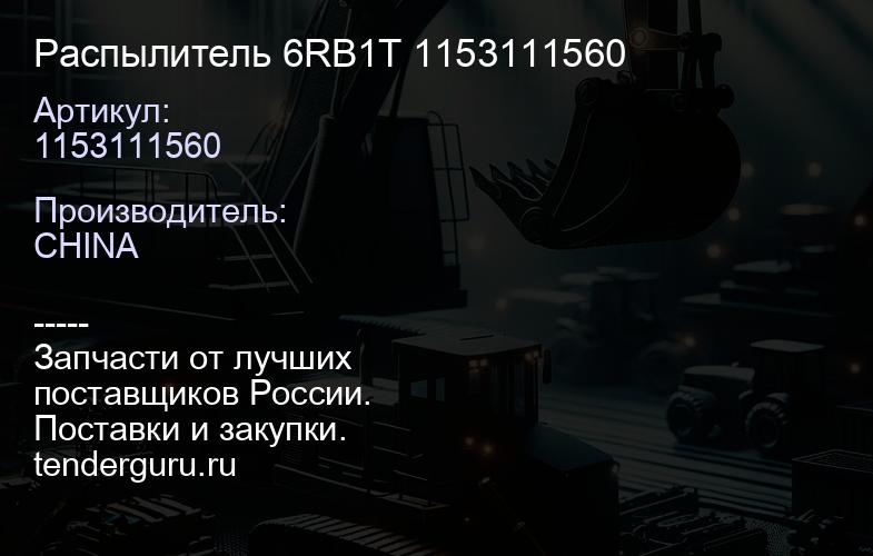 1153111560 Распылитель 6RB1T 1153111560 | купить запчасти