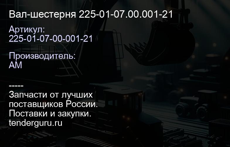 225-01-07-00-001-21 Вал-шестерня 225-01-07.00.001-21 | купить запчасти