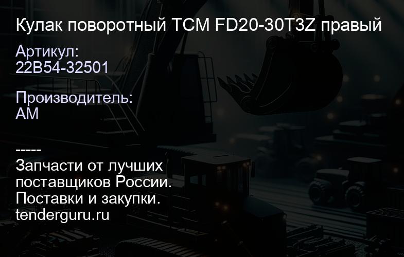 22B54-32501 Кулак поворотный TCM FD20-30T3Z правый | купить запчасти