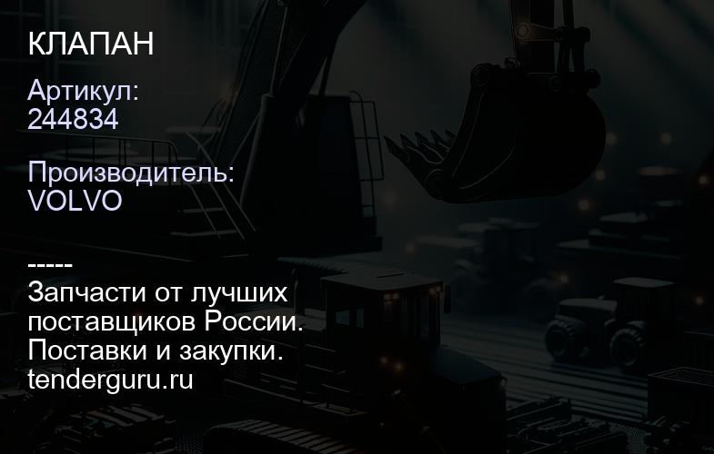 244834 КЛАПАН | купить запчасти