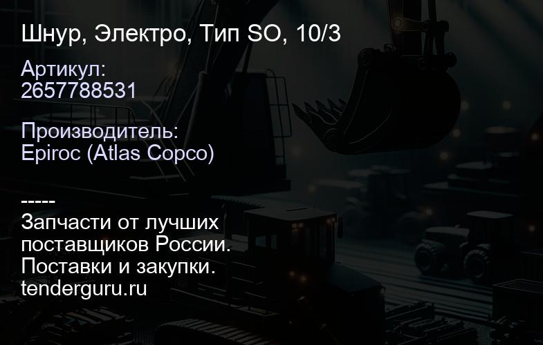 2657788531 Шнур, Электро, Тип SO, 10/3  | купить запчасти