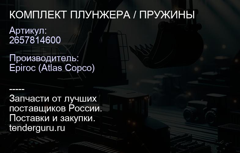 2657814600 КОМПЛЕКТ ПЛУНЖЕРА / ПРУЖИНЫ  | купить запчасти