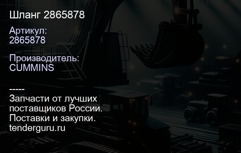 2865878 Шланг 2865878 | купить запчасти