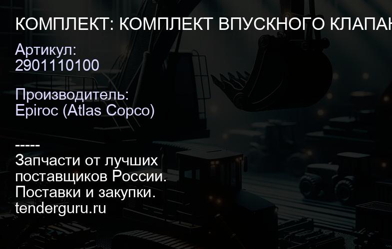 2901110100 КОМПЛЕКТ: КОМПЛЕКТ ВПУСКНОГО КЛАПАНА  | купить запчасти