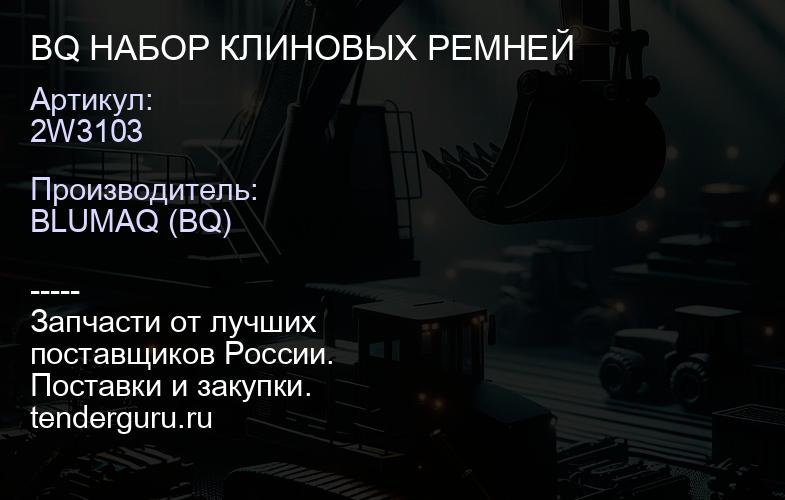 2W3103 BQ НАБОР КЛИНОВЫХ РЕМНЕЙ | купить запчасти