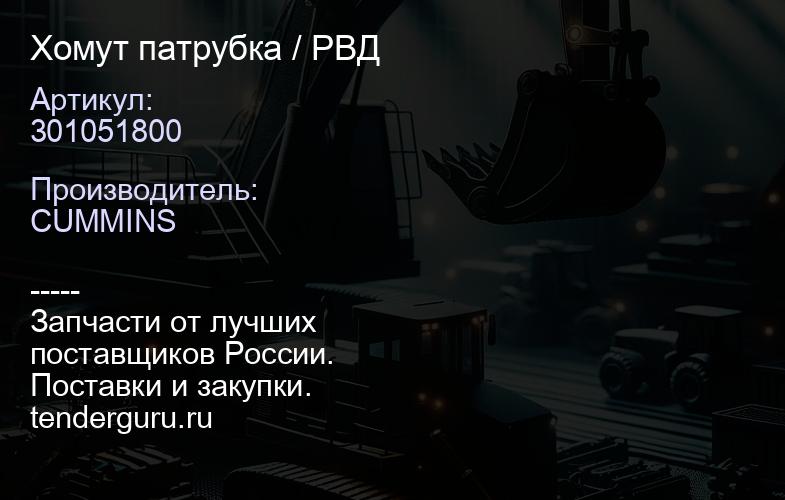 301051800 Хомут патрубка / РВД | купить запчасти