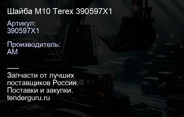 Шайба М10 Terex 390597X1 | купить запчасти
