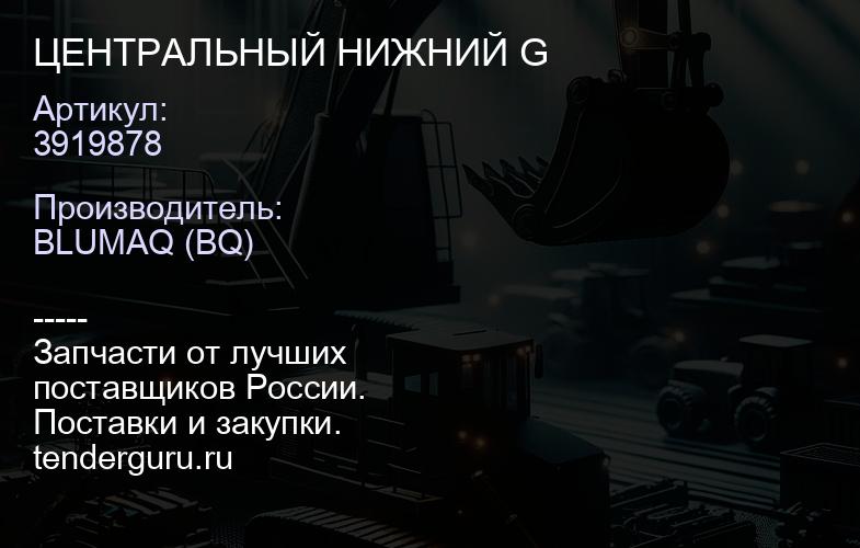 3919878 ЦЕНТРАЛЬНЫЙ НИЖНИЙ G | купить запчасти