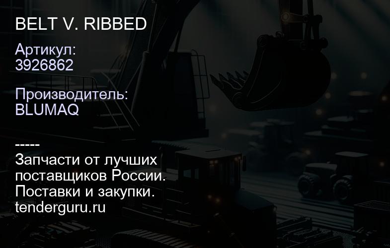 3926862 BELT V. RIBBED | купить запчасти