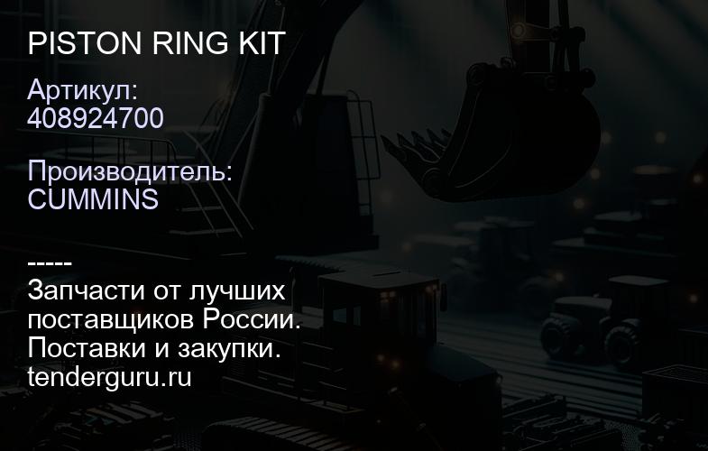 408924700 PISTON RING KIT | купить запчасти