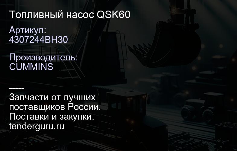 4307244BH30 Топливный насос QSK60 | купить запчасти