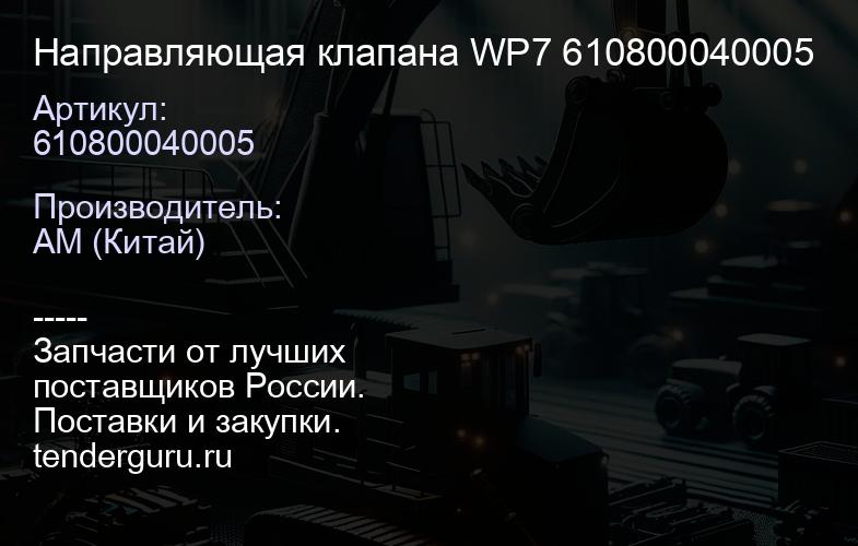 610800040005 Направляющая клапана WP7 610800040005 | купить запчасти