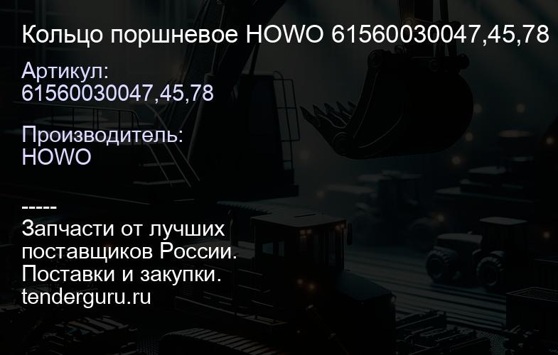 61560030047,45,78 Кольцо поршневое HOWO 61560030047,45,78 | купить запчасти