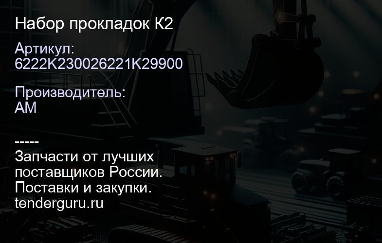 6222K230026221K29900 Набор прокладок К2 | купить запчасти