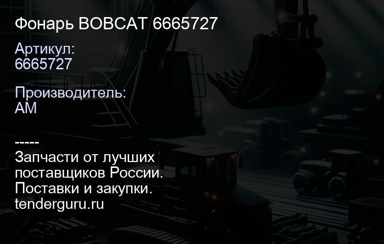 Фонарь BOBCAT 6665727 | купить запчасти