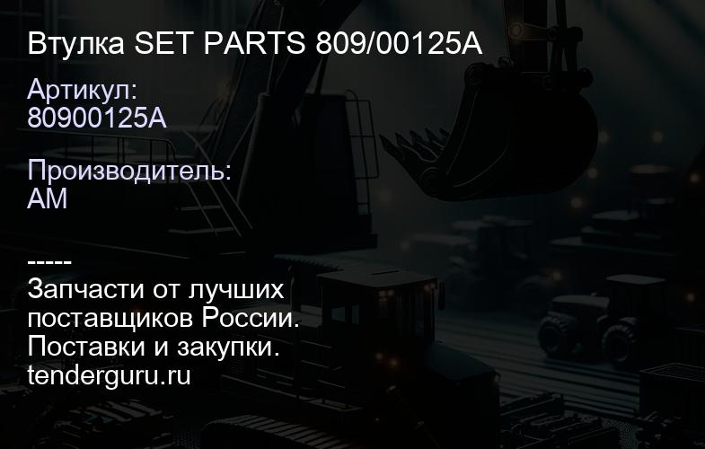 80900125A Втулка SET PARTS 809/00125A | купить запчасти