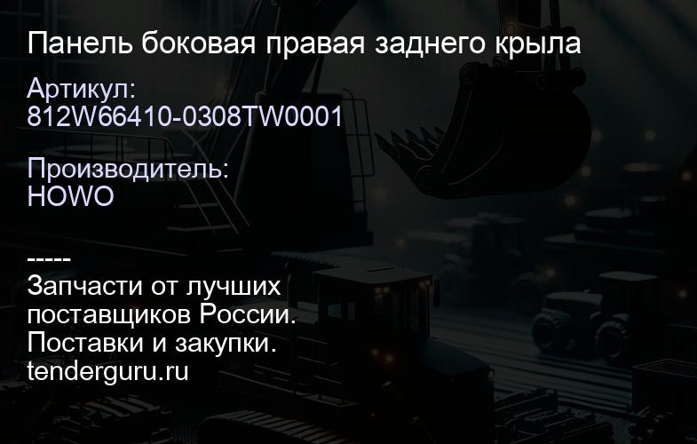 812W66410-0308TW0001 Панель боковая правая заднего крыла | купить запчасти
