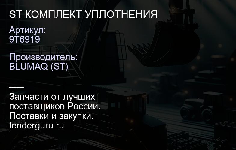 9T6919 ST КОМПЛЕКТ УПЛОТНЕНИЯ | купить запчасти