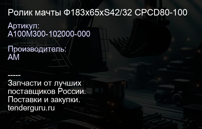 A100M300-102000-000 Ролик мачты Ф183х65хS42/32 CPCD80-100 | купить запчасти