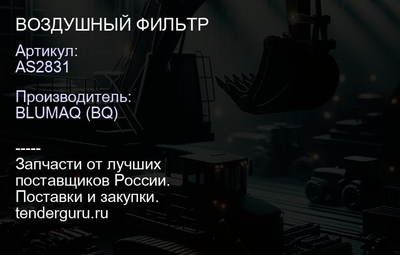 AS2831 ВОЗДУШНЫЙ ФИЛЬТР | купить запчасти