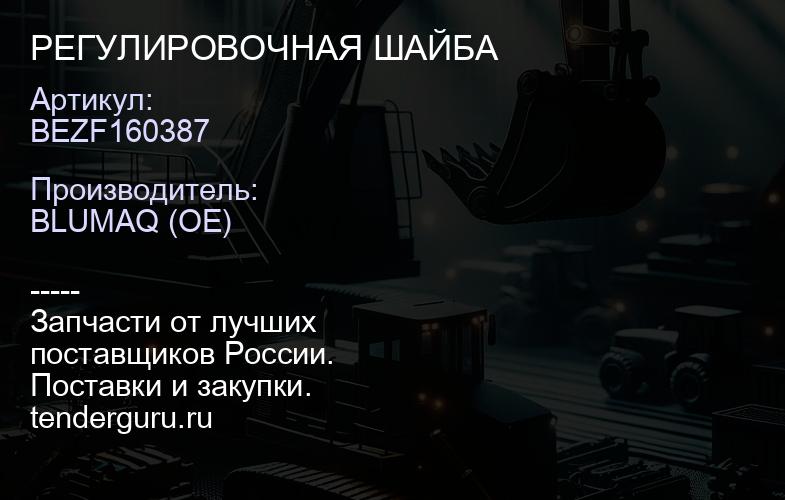 BEZF160387 РЕГУЛИРОВОЧНАЯ ШАЙБА | купить запчасти