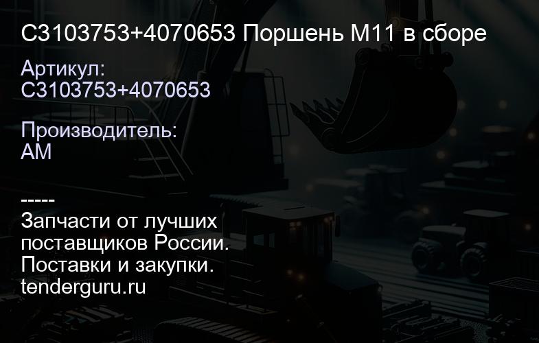 C3103753+4070653 Поршень M11 в сборе | купить запчасти
