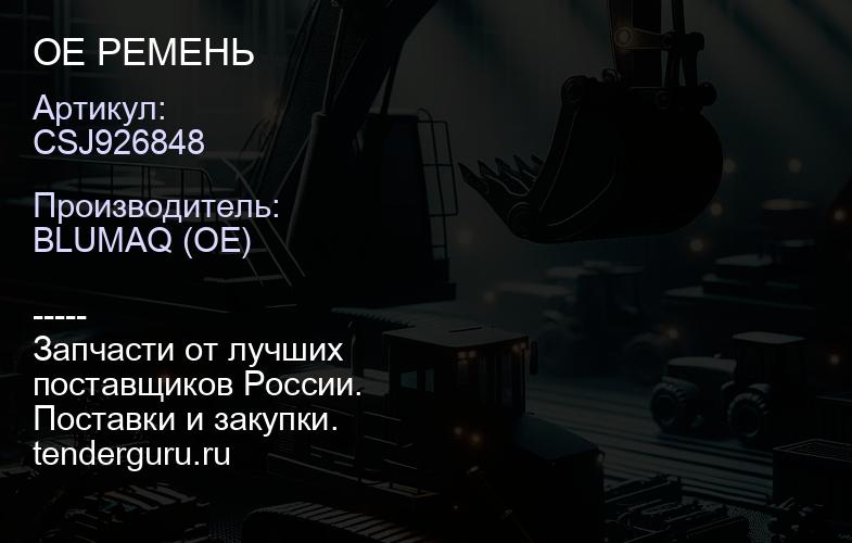 CSJ926848 OE РЕМЕНЬ | купить запчасти