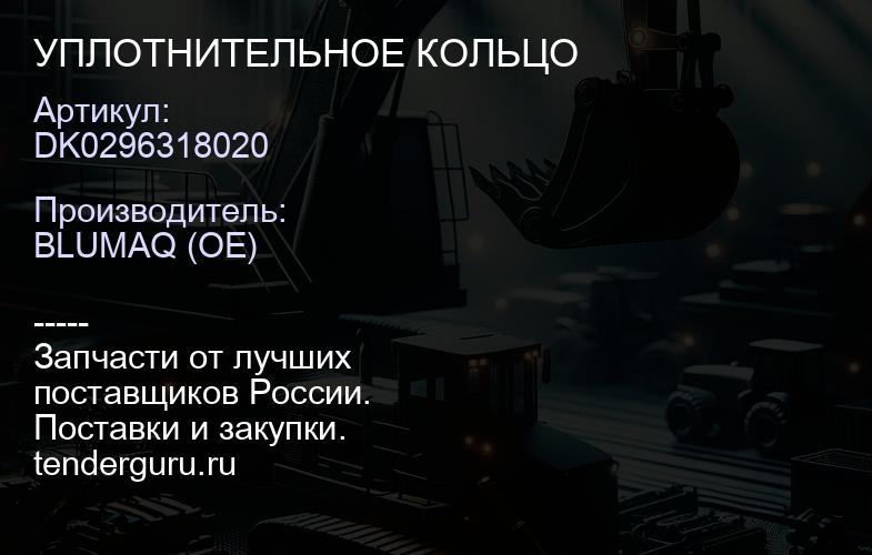DK0296318020 УПЛОТНИТЕЛЬНОЕ КОЛЬЦО | купить запчасти