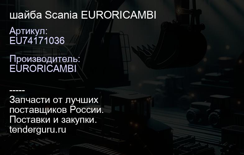 EU74171036 шайба Scania EURORICAMBI | купить запчасти