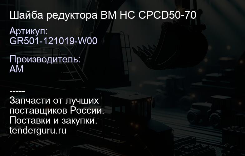 GR501-121019-W00 Шайба редуктора ВМ HC CPCD50-70 | купить запчасти