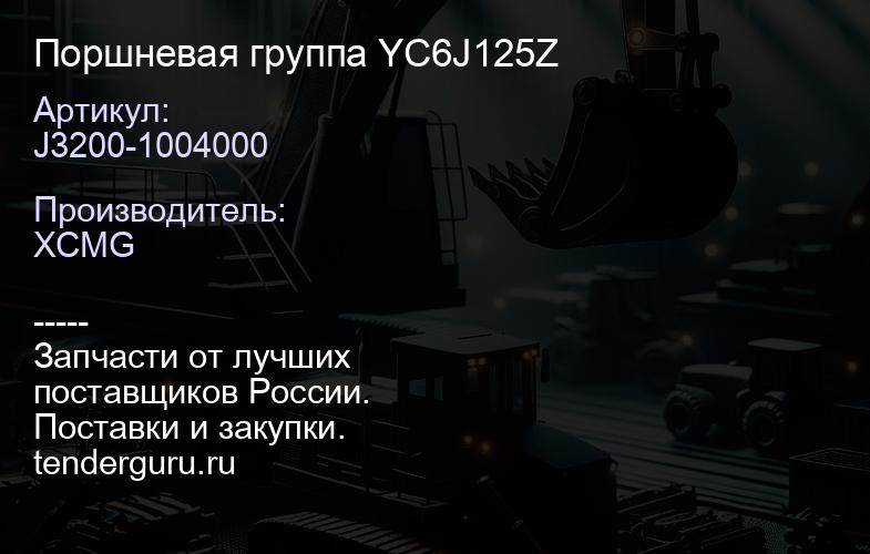 J3200-1004000 Поршневая группа YC6J125Z | купить запчасти