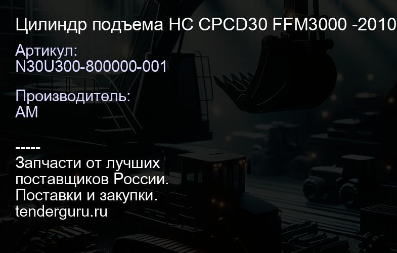 N30U300-800000-001 Цилиндр подъема HC CPCD30 FFM3000 -2010 центральный | купить запчасти