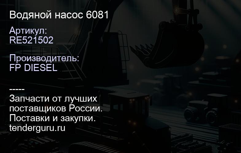 RE521502 Водяной насос 6081 | купить запчасти