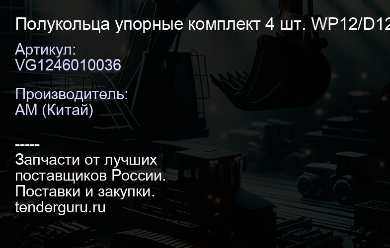 VG1246010036 Полукольца упорные комплект 4 шт. WP12/D12 | купить запчасти