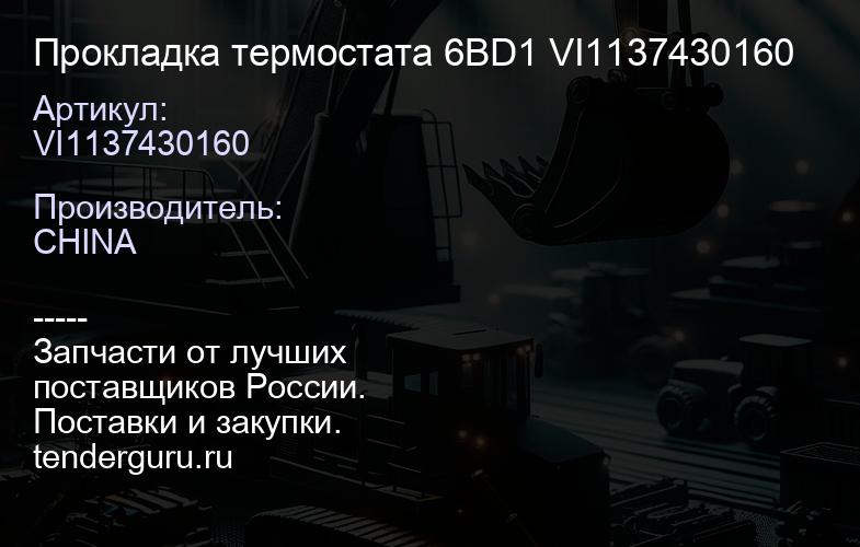 VI1137430160 Прокладка термостата 6BD1 VI1137430160 | купить запчасти