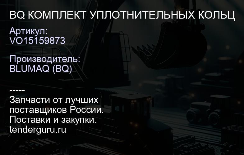 VO15159873 BQ КОМПЛЕКТ УПЛОТНИТЕЛЬНЫХ КОЛЬЦ | купить запчасти