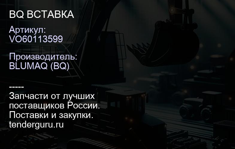 VO60113599 BQ ВСТАВКА | купить запчасти