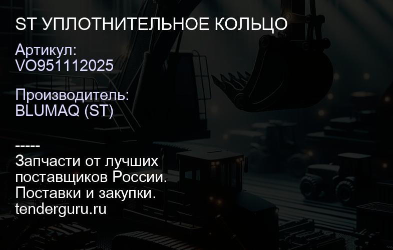 VO951112025 ST УПЛОТНИТЕЛЬНОЕ КОЛЬЦО | купить запчасти