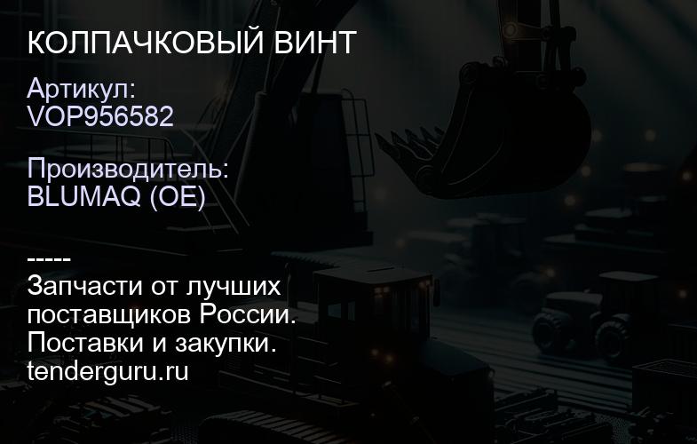 VOP956582 КОЛПАЧКОВЫЙ ВИНТ | купить запчасти