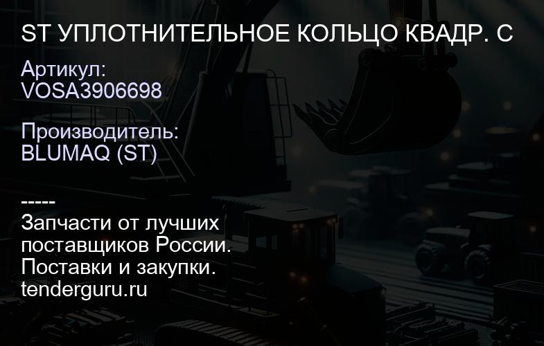 VOSA3906698 ST УПЛОТНИТЕЛЬНОЕ КОЛЬЦО КВАДР. С | купить запчасти