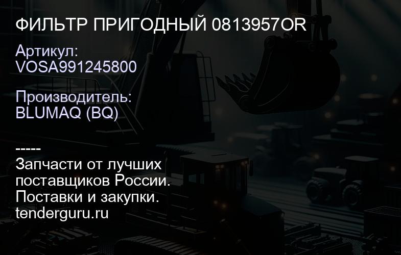 VOSA991245800 ФИЛЬТР ПРИГОДНЫЙ 0813957OR | купить запчасти