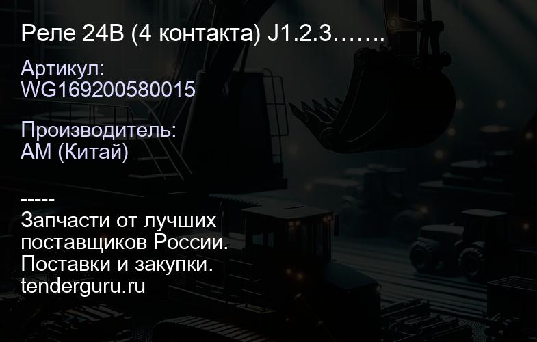 WG169200580015 Реле 24В (4 контакта) J1.2.3……. | купить запчасти