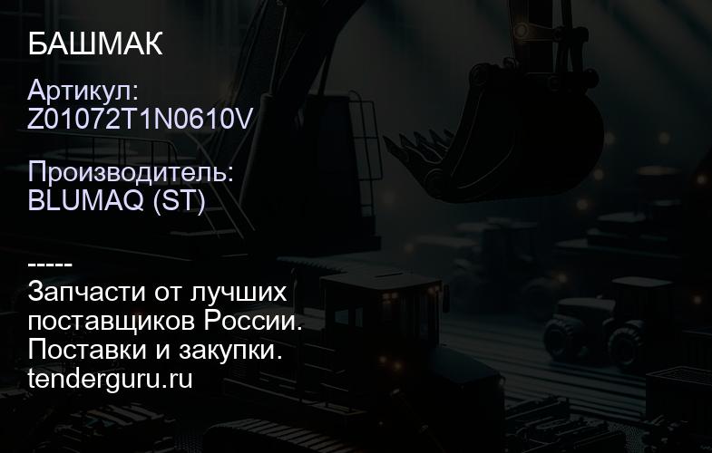 Z01072T1N0610V БАШМАК | купить запчасти