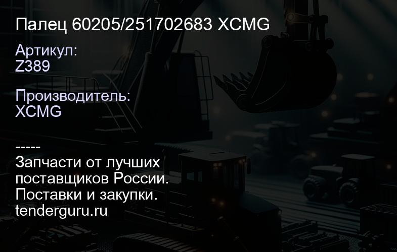 Z389 Палец 60205/251702683 XCMG | купить запчасти